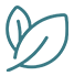 A teal icon featuring two overlapping leaves represents natural pain relief through gentle and non-invasive wellness care.